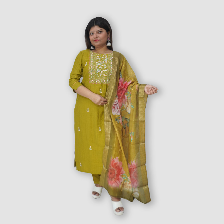 Women's Printed Dupatta Kurti Set