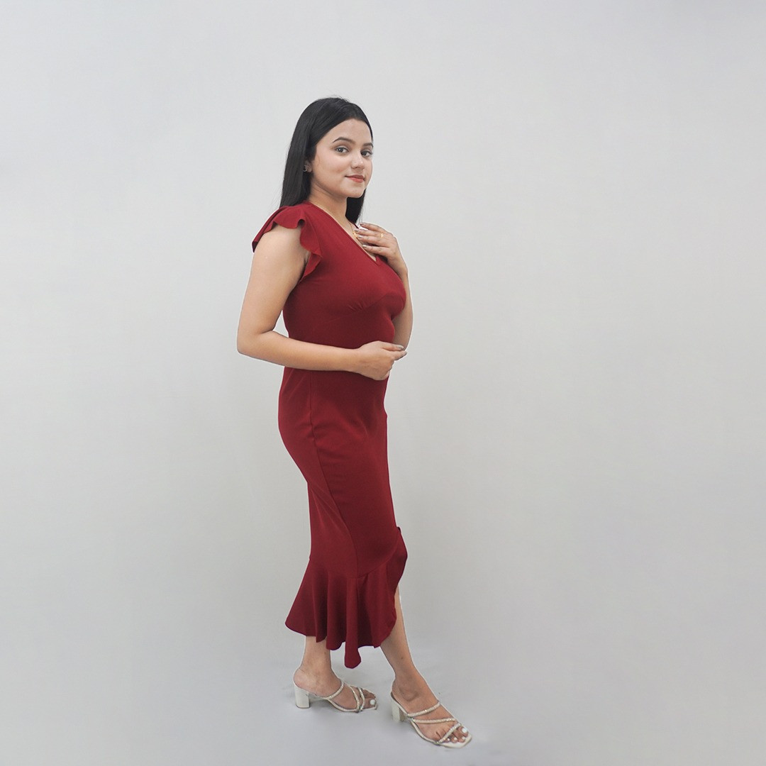 Stylish Cut Sleeve Dress For Women's