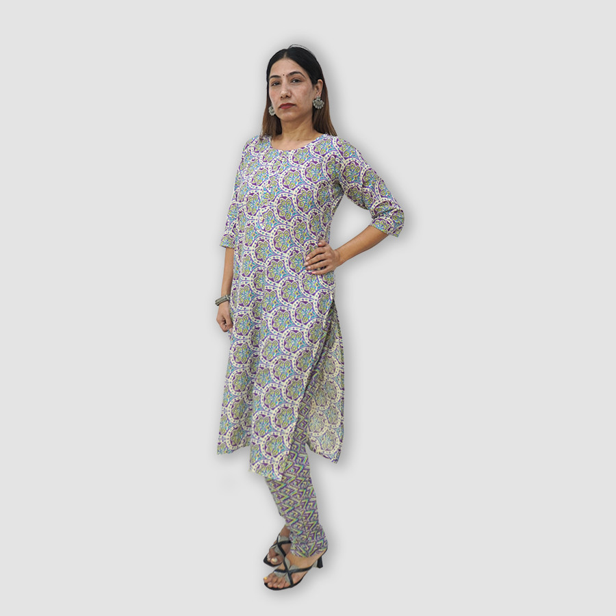 Women's New Printed Kurti Set