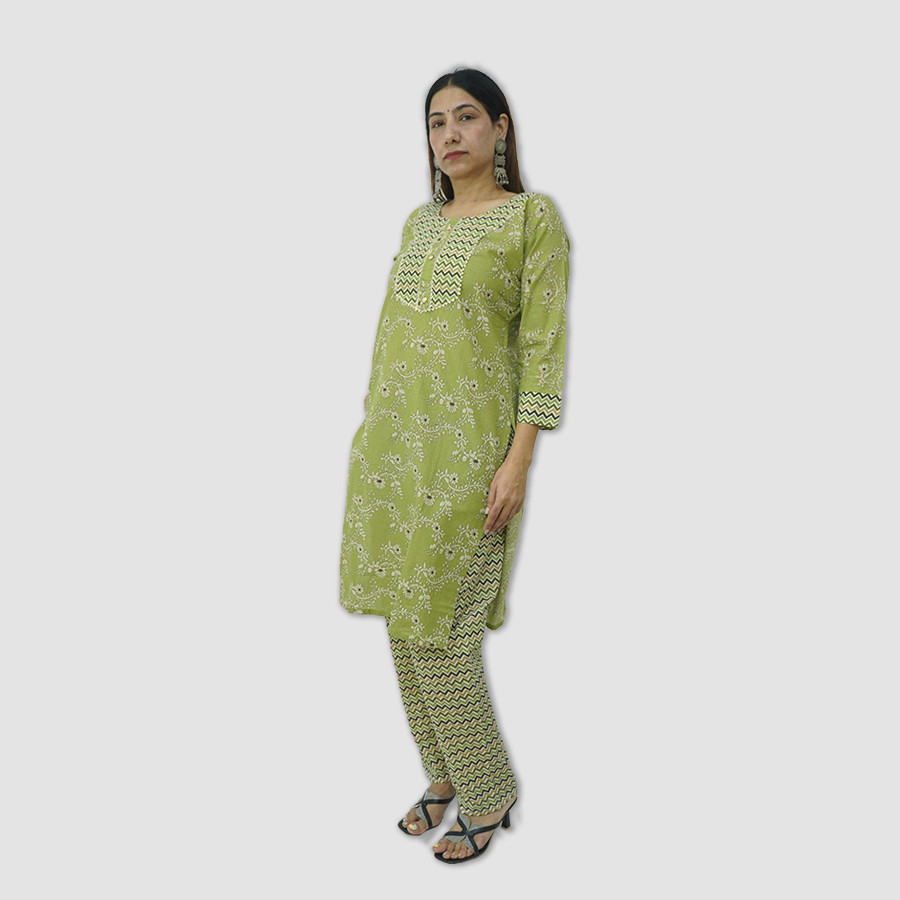 Women's Pure Cotton Kurti Set